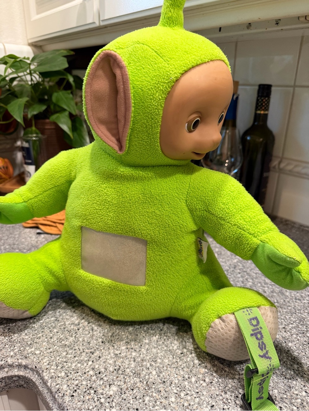 90’s Bright Green Plush Teletubby Backpack - Dipsy